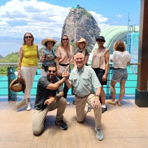 Family enjoying private tour at Sugarloaf Mountain in Rio de Janeiro